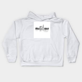 ancient castle by the lake Kids Hoodie
